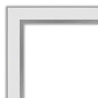 Miroir mural biseauté à cadre fin argenté, simple, finition mate