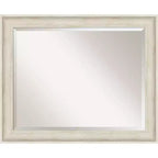 33" x 27" Regal Birch Framed Wall Mirror Cream - Amanti Art: Modern Beveled, No Assembly Required