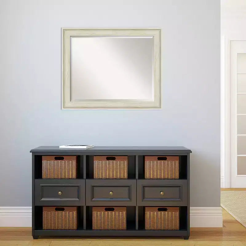 Miroir mural biseauté rectangulaire crème vieilli, 1 personne