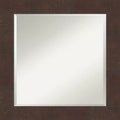 25" x 25" Wildwood Framed Wall Mirror Brown - Amanti Art: Modern Square Beveled, Polystyrene Frame