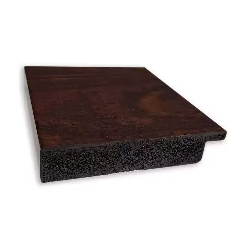 Miroir mural carré marron encadré, biseauté, pour 1