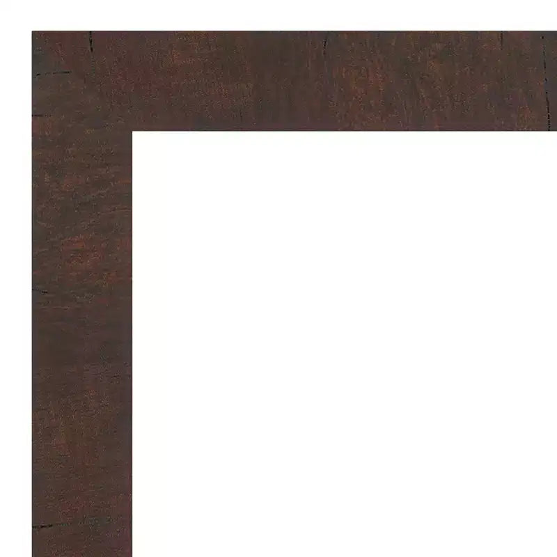 Miroir mural carré marron encadré, biseauté, pour 1
