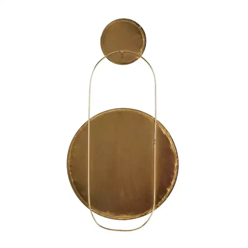Miroir mural rond en métal doré, style glamour, simple