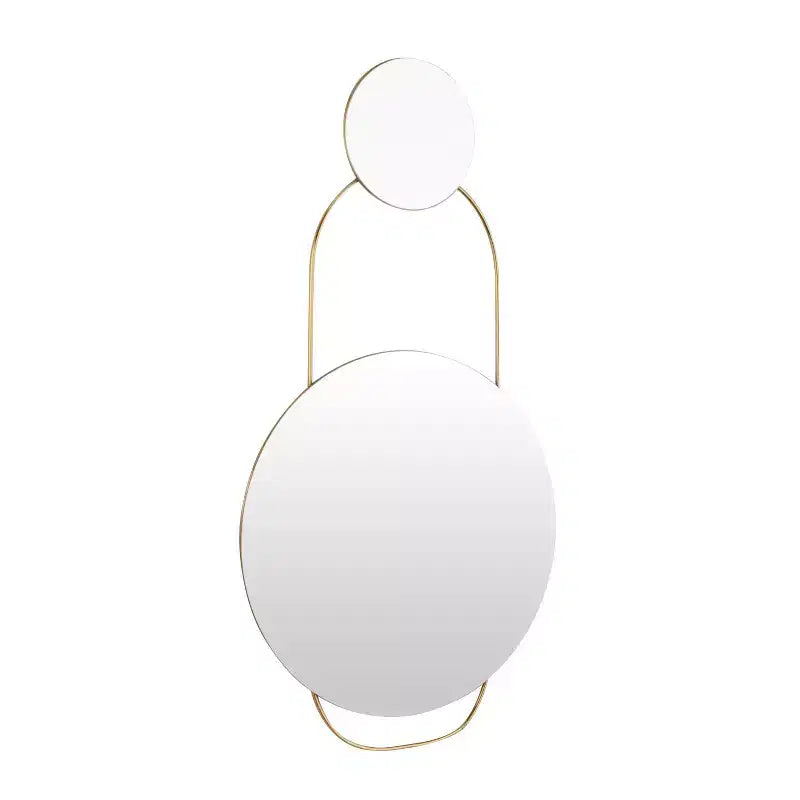 Miroir mural rond en métal doré, style glamour, simple