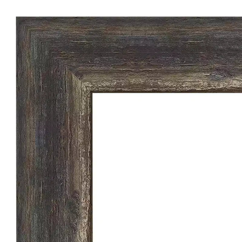 Miroir mural biseauté rustique vieilli marron, simple