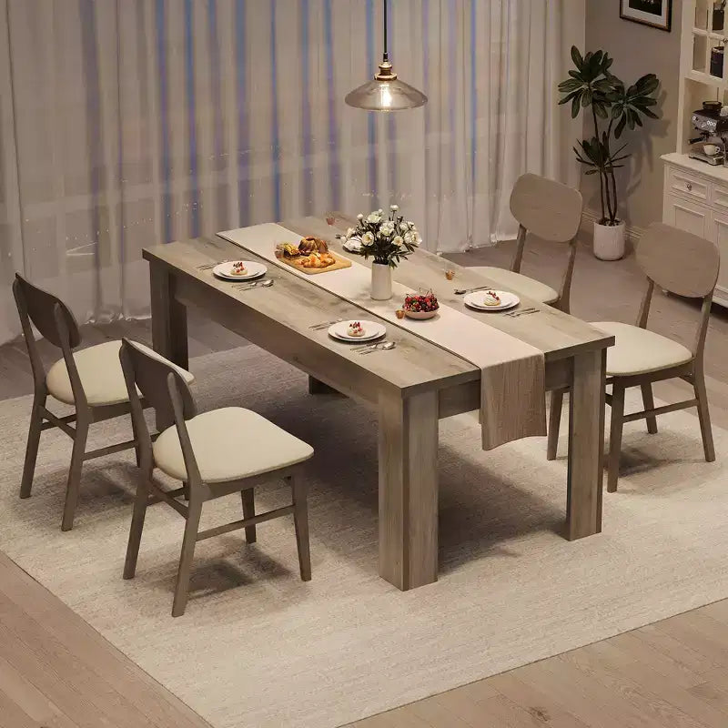 Table à manger de style ferme marron/gris de 160 cm, plateau standard/épaissi, 4-6 places