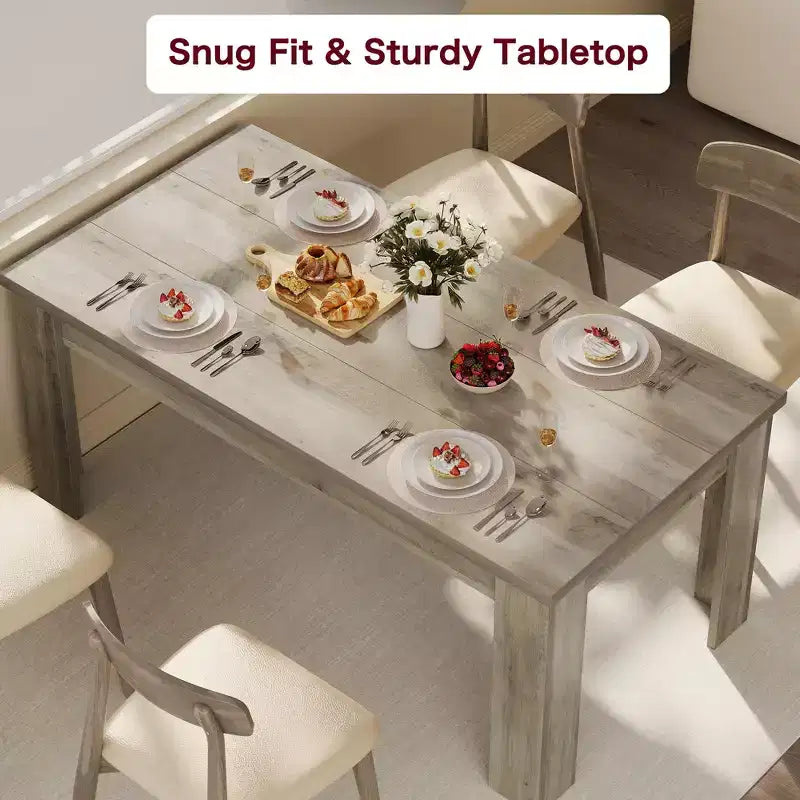 Table à manger de style ferme marron/gris de 160 cm, plateau standard/épaissi, 4-6 places