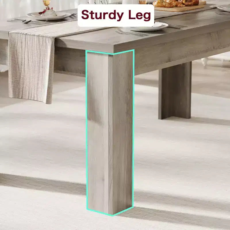 Table à manger de style ferme marron/gris de 160 cm, plateau standard/épaissi, 4-6 places