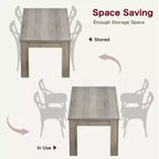 Table à manger de style ferme marron/gris de 160 cm, plateau standard/épaissi, 4-6 places