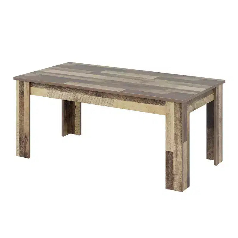 Table à manger de style ferme marron/gris de 160 cm, plateau standard/épaissi, 4-6 places