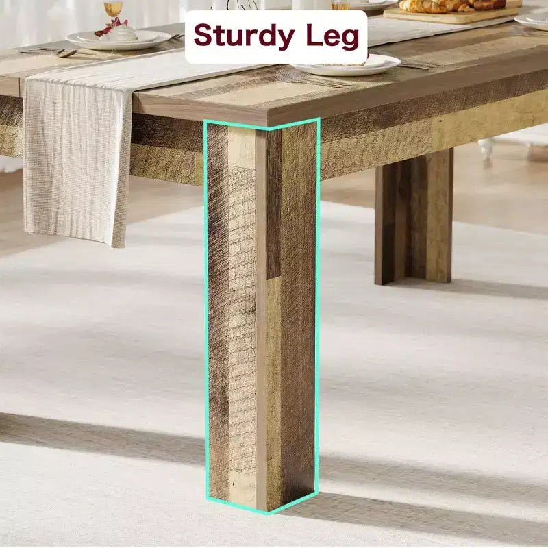Table à manger de style ferme marron/gris de 160 cm, plateau standard/épaissi, 4-6 places