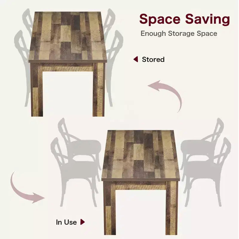 Table à manger de style ferme marron/gris de 160 cm, plateau standard/épaissi, 4-6 places