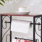 Table d'appoint rectangulaire marron à cadre noir, assemblage par 1 personne