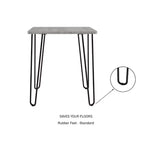 Table d'appoint en bois gris avec pieds épingles, un seul exemplaire