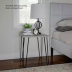 Table d'appoint en bois gris avec pieds épingles, un seul exemplaire
