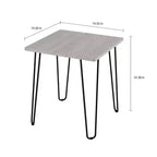 Table d'appoint en bois gris avec pieds épingles, un seul exemplaire