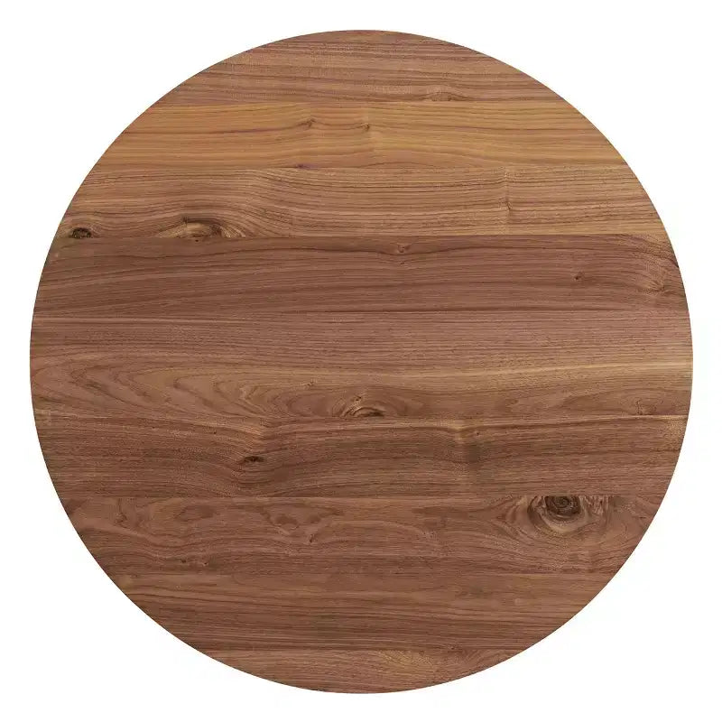 Table basse industrielle ronde en noyer et noir, 1 personne