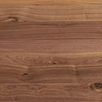 Table basse industrielle ronde en noyer et noir, 1 personne