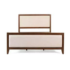 Cadre de lit plateforme rembourré beige avec tête et pied de lit – Grand lit / Très grand lit / Très grand lit californien