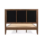 Cadre de lit plateforme rembourré beige avec tête et pied de lit – Grand lit / Très grand lit / Très grand lit californien