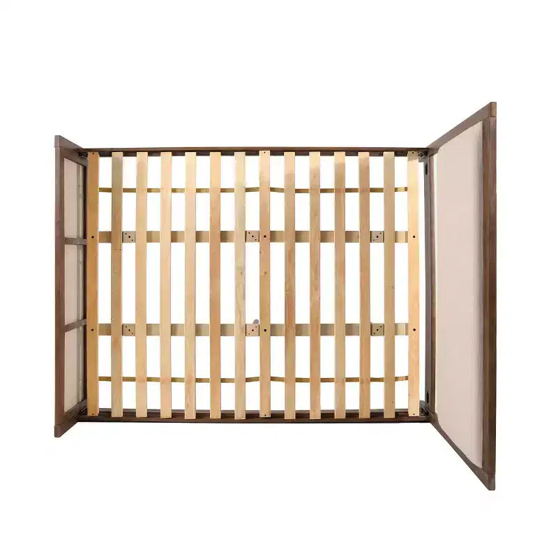 Cadre de lit plateforme rembourré beige avec tête et pied de lit – Grand lit / Très grand lit / Très grand lit californien
