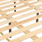 Cadre de lit plateforme rembourré beige avec tête et pied de lit – Grand lit / Très grand lit / Très grand lit californien
