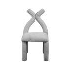Chaise d'appoint et de salle à manger en tissu bouclé noir / gris / taupe – Un seul siège