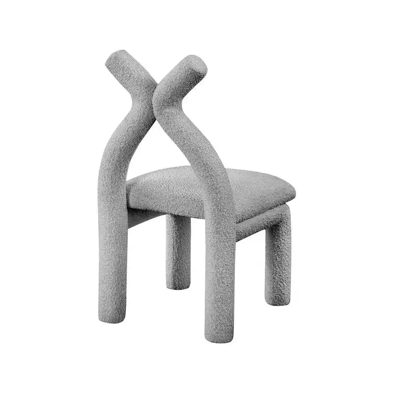 Chaise d'appoint et de salle à manger en tissu bouclé noir / gris / taupe – Un seul siège