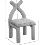 Chaise d'appoint et de salle à manger en tissu bouclé noir / gris / taupe – Un seul siège