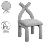 Chaise d'appoint et de salle à manger en tissu bouclé noir / gris / taupe – Un seul siège