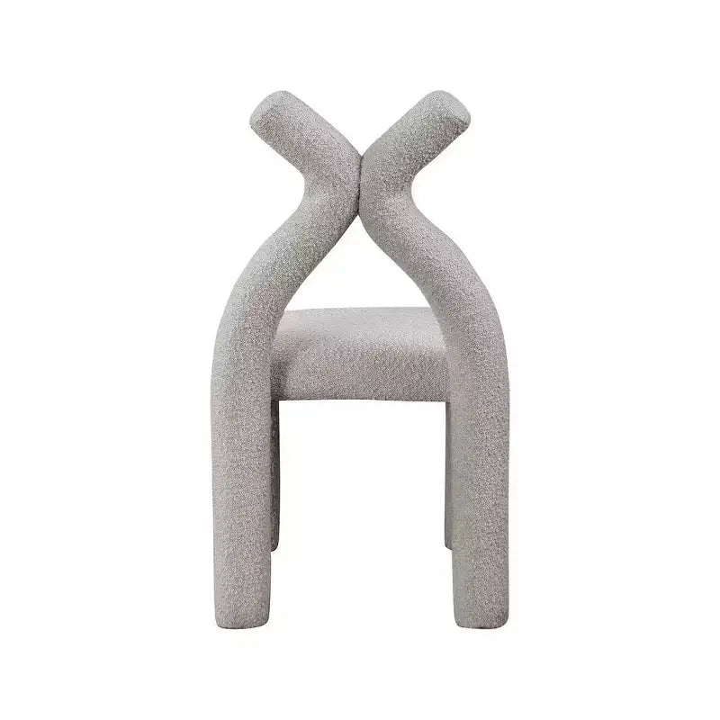 Chaise d'appoint et de salle à manger en tissu bouclé noir / gris / taupe – Un seul siège
