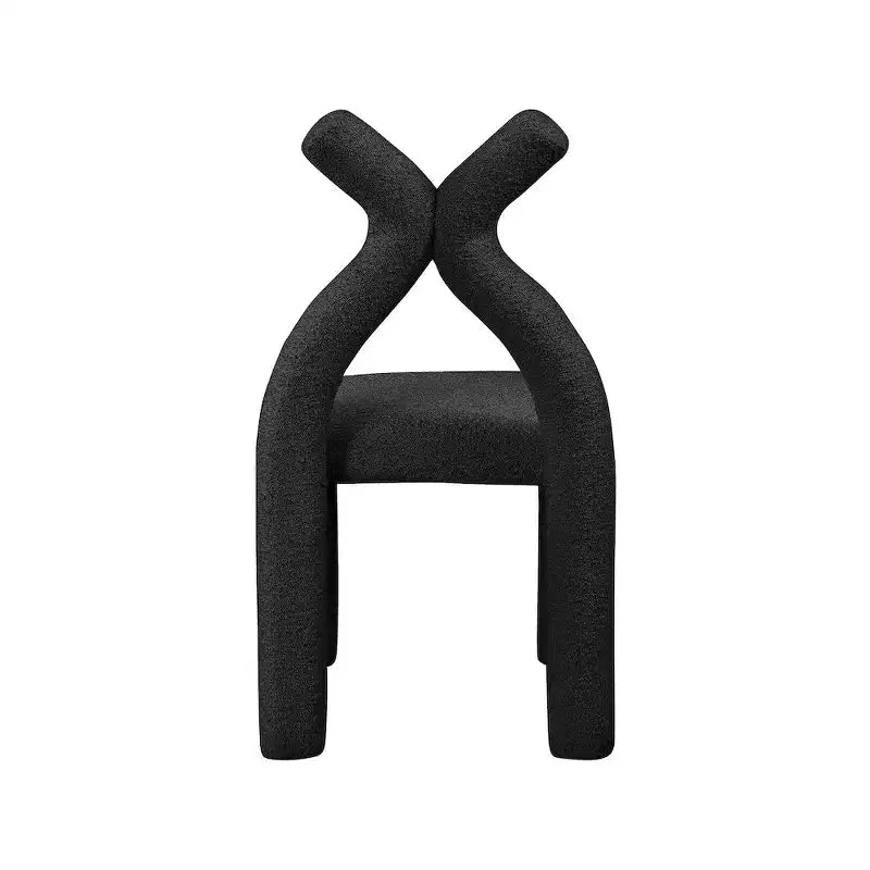 Chaise d'appoint et de salle à manger en tissu bouclé noir / gris / taupe – Un seul siège