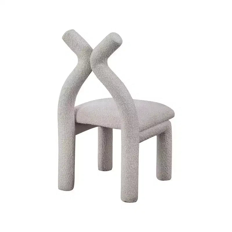 Chaise d'appoint et de salle à manger en tissu bouclé noir / gris / taupe – Un seul siège