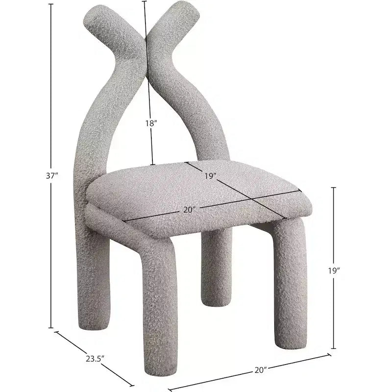 Chaise d'appoint et de salle à manger en tissu bouclé noir / gris / taupe – Un seul siège