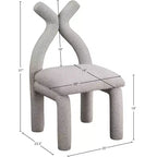 Chaise d'appoint et de salle à manger en tissu bouclé noir / gris / taupe – Un seul siège