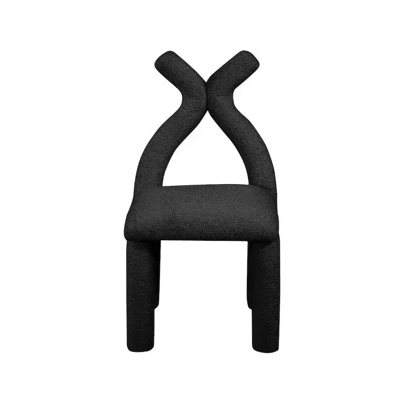 Chaise d'appoint et de salle à manger en tissu bouclé noir / gris / taupe – Un seul siège