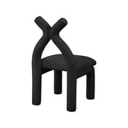 Chaise d'appoint et de salle à manger en tissu bouclé noir / gris / taupe – Un seul siège