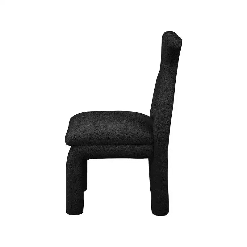 Chaise d'appoint et de salle à manger en tissu bouclé noir / gris / taupe – Un seul siège