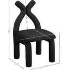 Chaise d'appoint et de salle à manger en tissu bouclé noir / gris / taupe – Un seul siège