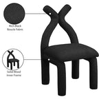 Chaise d'appoint et de salle à manger en tissu bouclé noir / gris / taupe – Un seul siège