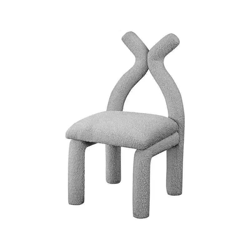 Chaise d'appoint et de salle à manger en tissu bouclé noir / gris / taupe – Un seul siège