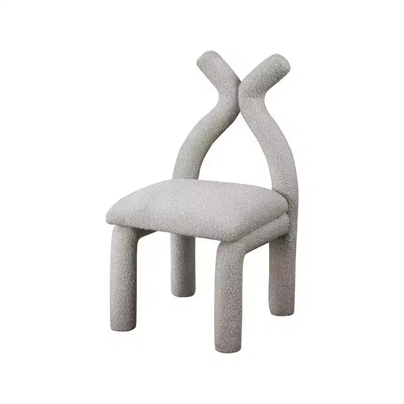 Chaise d'appoint et de salle à manger en tissu bouclé noir / gris / taupe – Un seul siège