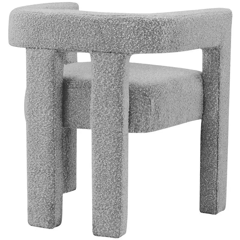 Chaise de salle à manger d'appoint en tissu bouclé gris, simple