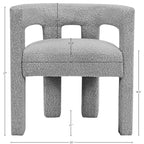 Chaise de salle à manger d'appoint en tissu bouclé gris, simple