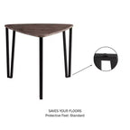 Tables gigognes en bois grainé marron et métal noir, lot de 3