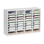 VEVOR Literature Organizer, 36 Compartments Office Mailbox with Adjustable Shelves, Wooden Mailbox Sorter Medium Density Fiberboard, White