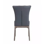 Chaise d'appoint capitonnée en similicuir noir, cadre en bois gris, 1 place