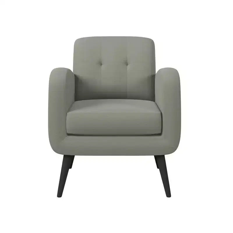 Fauteuil rembourré Mid-Century bleu/gris/jaune et expresso/naturel, 1 place