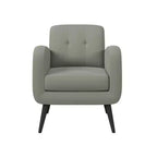 Fauteuil rembourré Mid-Century bleu/gris/jaune et expresso/naturel, 1 place