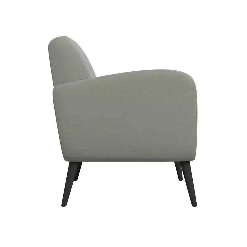 Fauteuil rembourré Mid-Century bleu/gris/jaune et expresso/naturel, 1 place